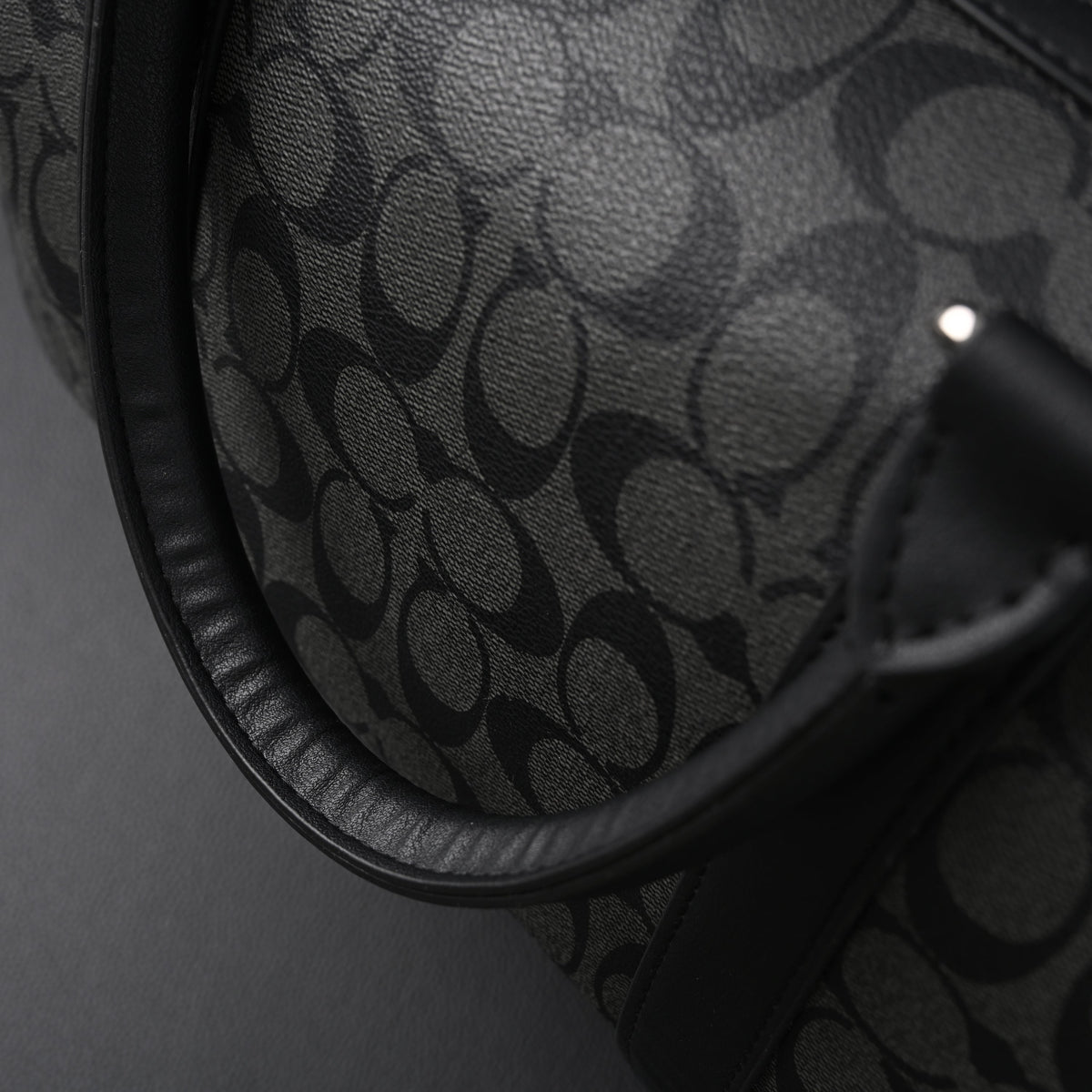 Coach Metropolitan Duffel Bag in Signature Black Canvas