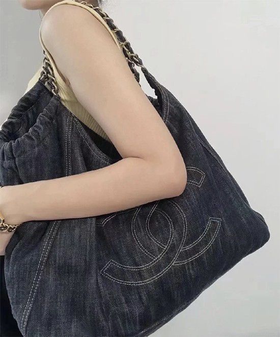 YSL Large Capacity Denim Tote Bag