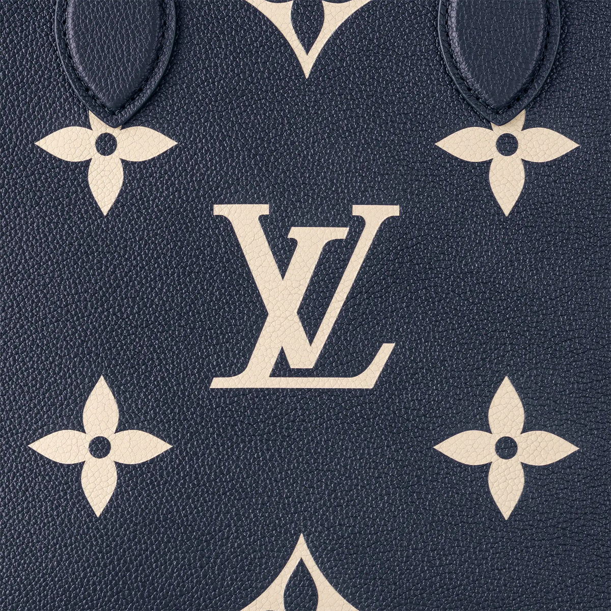 LV OnTheGo MM Navy Blue cream