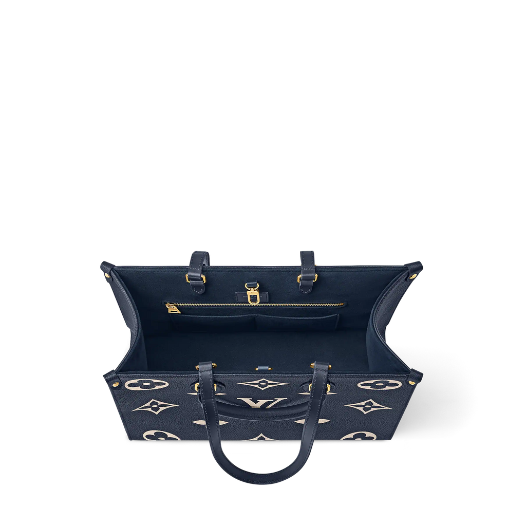 LV OnTheGo MM Navy Blue cream